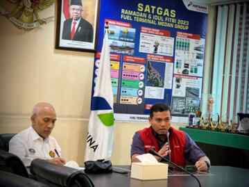 Foto: BPH Migas melakukan kunjungan ke Fuel Terminal (FT) Medan Group, Medan, Sumatera Utara, Selasa (18/4).(Dok:Pertamina Sumbagut)