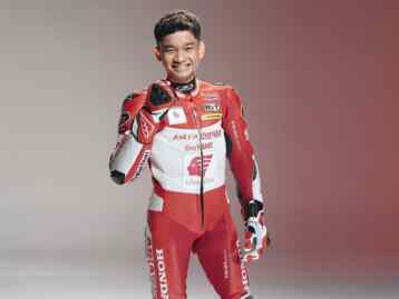 Foto: Fadillah Arbi Aditama siap menjalani musim kedua kejuaraan dunia FIM JuniorGP bersama Astra Honda Racing Team (AHRT).(Ist)