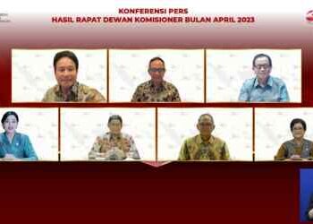 Konferensi pers RDK Bulanan OJK di Jakarta, Jumat (5/5/2023).(Dok:OJK)