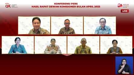 Konferensi pers RDK Bulanan OJK di Jakarta, Jumat (5/5/2023).(Dok:OJK)