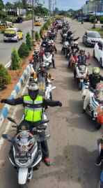 Foto: Para bikers pecinta skutik mewah dan berkelas yang berasal dari Honda PCX Indonesia (HPCI) chapter Tanjungbalai.(Ist)