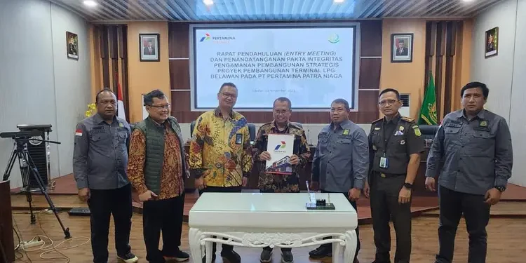 Pakta Integritas dengan Kejaksaan Agung Sumatera Utara kali ini menjadi penting untuk mengawal proses penyelesaian pembangunan Terminal LPG belawan.(Dok:Pertamina Sumbagut)