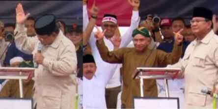 Foto: Capres Prabowo Subianto memukul meja.