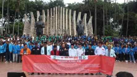 Foto: Aliansi BEM Mahasiswa gelar deklarasi, siap mengawal Pemilu 2024 dengan damai.