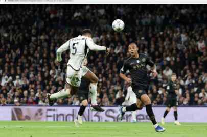Foto: Gelandang Real Madrid Jude Bellingham menciptakan gol.