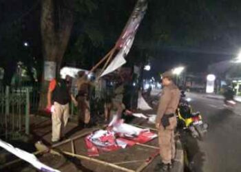 Masa Tenang, APK Pemilu di Medan Mulai Ditertibkan