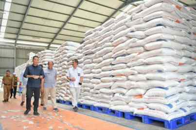 Foto: Stok beras Bulog.