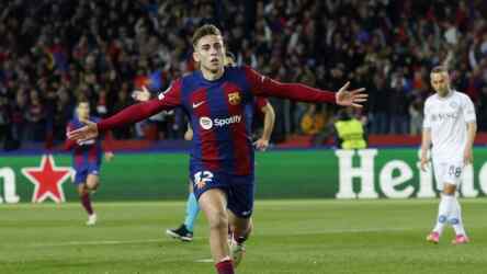 Foto: Barcelona lolos ke perempat final Liga Champions setelah menyingkirkan Napoli.