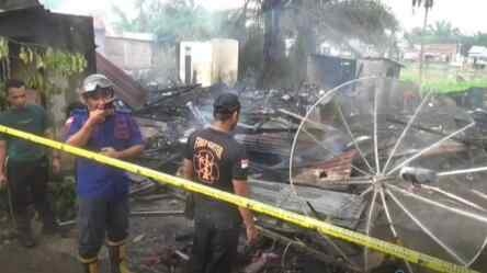 Lokasi kebakaran rumah di Jalan Pantai Olang, Kelurahan Sirantau, Kecamatan Datuk Bandar, Rabu (6/3/2024).