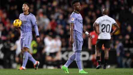 Foto: Real Madrd ditahan imbang 2-2 Valencia di pekan ke-27 Liga Spanyol.