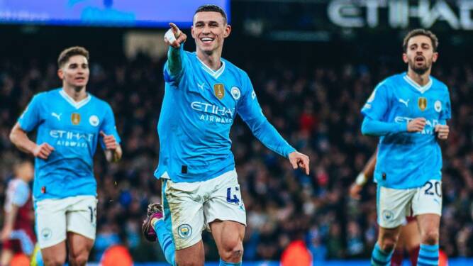 Foto: Foden cetak trigol, Manchester City menang 4-1 atas Aston Villa.