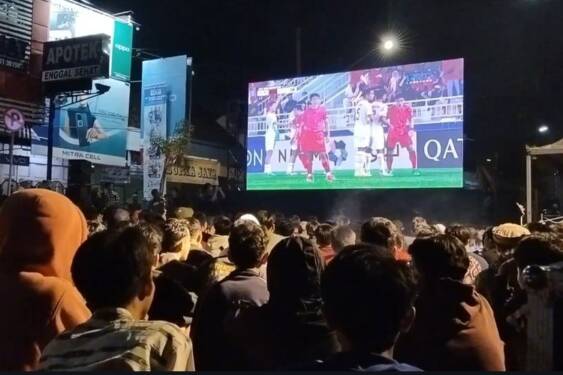 Foto: Suasana nonton bareng Timnas Indonesia.
