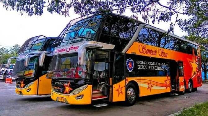 Foto: Bus tujuan Medan dari Banda Aceh.