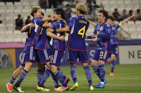 Foto: Tuan rumah Qatar U-23 tersingkir usai kalah 2-4 dari Jepang U-23
Timnas Jepang AFC U23 2024 di Qatar.