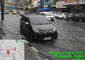 Diguyur Hujan, Beberapa Titik Kota Medan Digenangi Banjir
