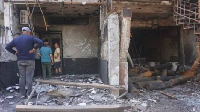 Foto: Kondisi Rumah Sakit yang hangus terbakar.