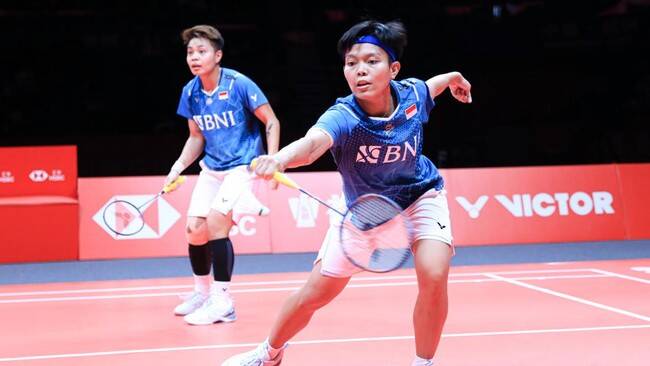 Foto: Apriyani/Fadia lolos ke 16 besar Singapore Open 2024.