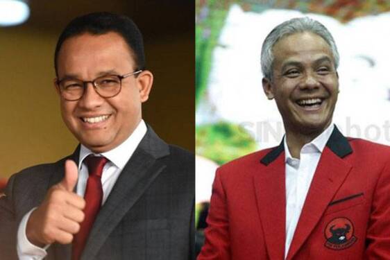 Foto: Anies Baswedan dan Ganjar Pranowo.