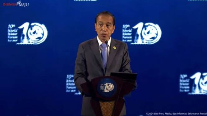 Foto: Presiden Jokowi saat membuka WWF 2024 di Bali.