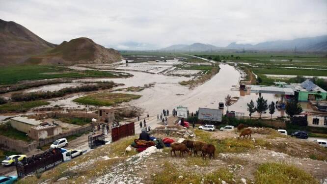 Foto: Kondisi wilayah di Afghanistan akibat banjir bandang.