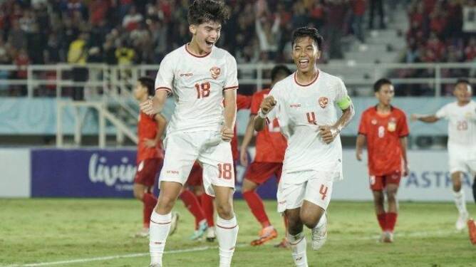 Foto: Timnas U-16 maju ke semifinal setelah pesta gol 6-1 saat lawan Laos.