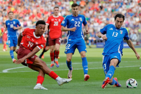 Foto: Swiss ke perempat final setelah singkirkan juara bertahan Italia 2-0.