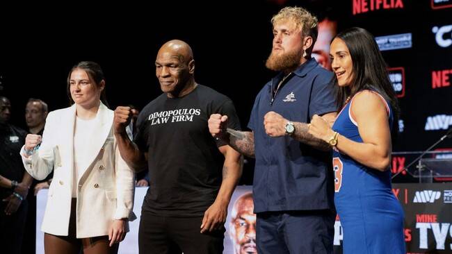 Foto: Duel tinju Mike Tyson vs Jake Paul batal digelar 20 Juli.