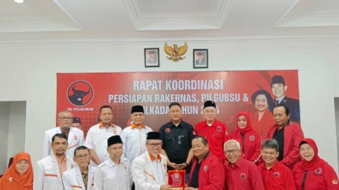 Foto: Kunjungan pengurus DPW PKS ke DPD PDIP Sumut belum lama ini membahas peluang koalisi di Pilgubsu 2024.