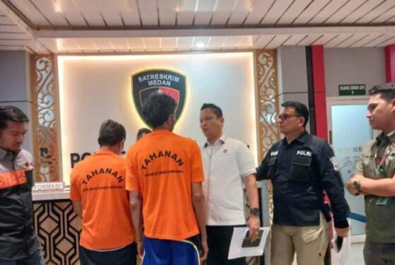 Foto: Polrestabes Medan merilis pengungkapan dugaan kasus perdagangan hewan dilindungi.