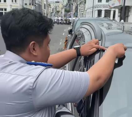 Foto: Penerapan parkir berlangganan di Medan.