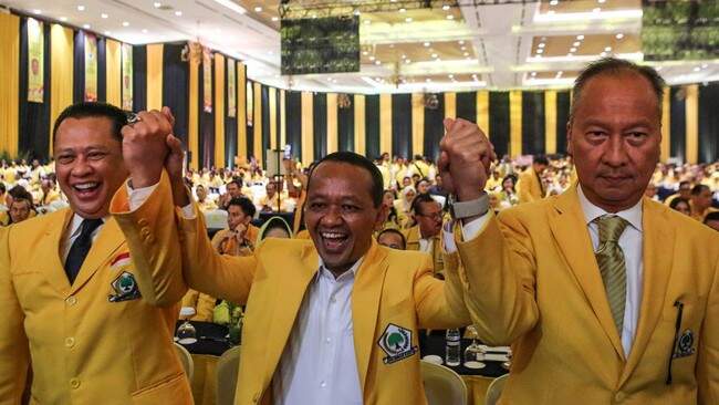 Foto: Bahlil Lahadalia resmi ditetapkan sebagai Ketua Umum Golkar dalam munas partai, Rabu (21/8). (ANTARA FOTO/ASPRILLA DWI ADHA)
