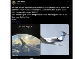 Teka-teki Jet Pribadi yang Dipakai Erina-Kaesang ke AS Mulai Terungkap