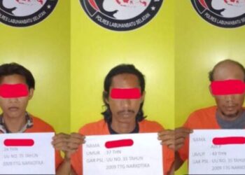 Polres Labusel Gerebek Gubuk Narkoba di Sei Meranti, Amankan 3 Pengedar