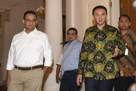 Foto: Ahok dan Anies Baswedan.