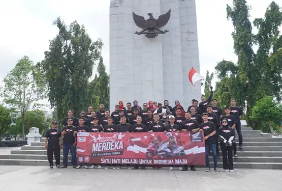Foto: Selain melaksanakan touring, gelaran istimew “Convoy Merdeka” mereka juga melaksanakan upacara bendera secara serentak di 28 kota besar di Indonesia Tepat di Hari Kemedekaan Republik Indonesia yang ke-79.(Istimewa)