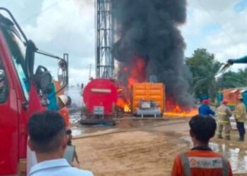 Pengeboran Minyak Pertamina EP Rantau di Aceh Tamiang Terbakar
