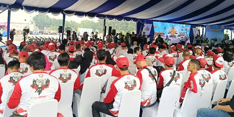 Foto: Sumut Honda Bikers yang hadir meramaikan kegiatan Gebyar Keselamatan 2024 bertemakan “ Bersaudara di Jalan, Sehati, Safety dan Presisi “ yang berlangsung pada Sabtu, 3 Agustus 2024 bertempat di Lapangan Astaka Jl. Pancing Medan.(Ist)