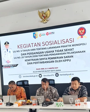 Foto: Kegiatan Sosialisasi UU No.5 Tahun 1999 di Aula Kantor Bupati Batu Bara, Rabu (21/08/2024).(Dok:Kanwil I KPPU)