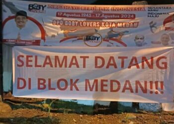 Spanduk ‘Selamat Datang di Blok Medan!!!’ Bermunculan di Medan