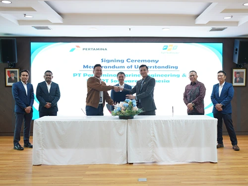 Foto: PT Pertamina Marine Engineering (PME), Anak Usaha PT Pertamina Trans Kontinental (PTK) lakukan penandatanganan Memorandum of Understanding (MoU) dengan perusahaan teknologi PT FPT Software Indonesia pada senin (19/8) lalu di Kantor Pusat PTK Jakarta Utara.(Dok:PME)
