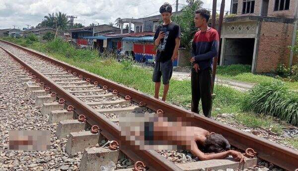 Foto: Jasad korban sebelum dievakuasi petugas.