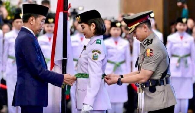 Violetha Agryka Sianturi saat terpilih menjadi Pemimpin Pengukuhan Paskibraka Nasional 2024 di Ibu Kota Nusantara (IKN).