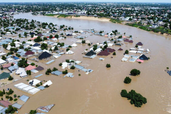 Foto: Banjir besar di Kota Maiduguri, timur laut Nigeria, menewaskan setidaknya 30 orang.