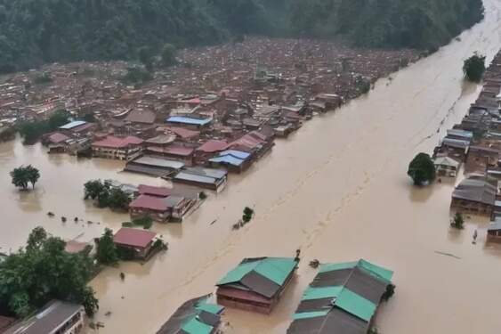 Foto: Banjir dan tanah longsor di Nepal.