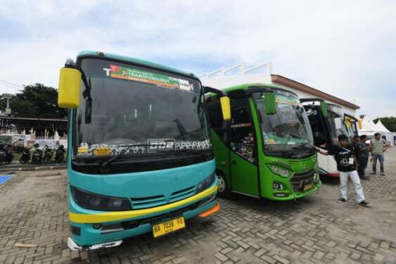 Foto: Armada bus pengangkutan untuk PON XXI di Wilayah Sumut. Ist