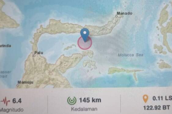 Foto: Gempa bumi magnitudo 6,4 guncang Gorontalo tak berpotensi tsunami.