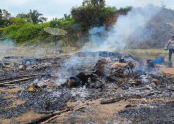 Rumah Terbakar di Simpang Pulau Rambung Langkat, 1 Orang Tewas