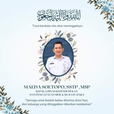 Kepala Dinas Kependudukan dan Pencatatan Sipil (Kadisdukcapil) Kabupaten Batu Bara, Maeda Soetopo.