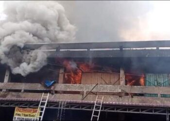 Ratusan Kios di Pasar Horas Siantar Hangus Terbakar