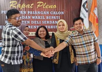 KPU Deli Serdang Tetapkan 3 Paslon Bupati dan Wakil Bupati